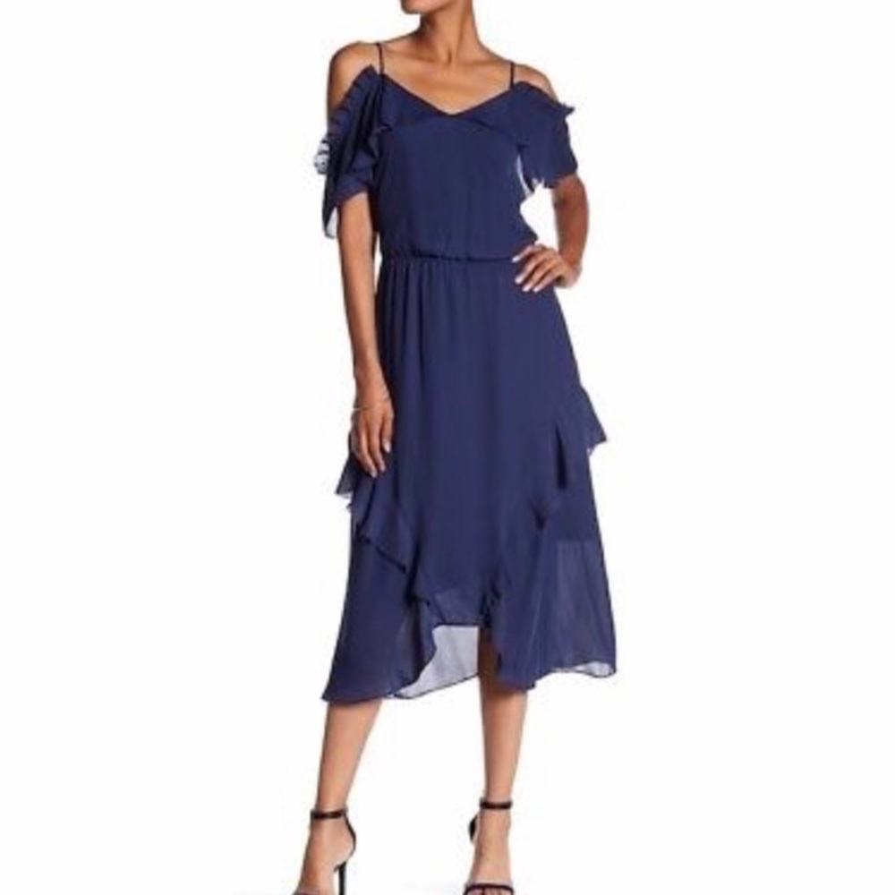 Cold Shoulder Ruffle Dress
